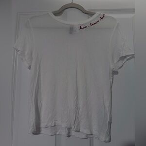 White Women's Top w/ Red Detailing